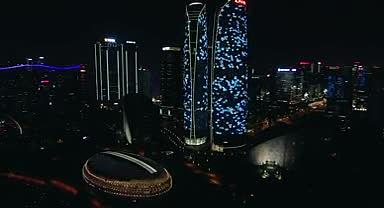 航拍成都城市夜景金融城特色实拍4k视频的预览图